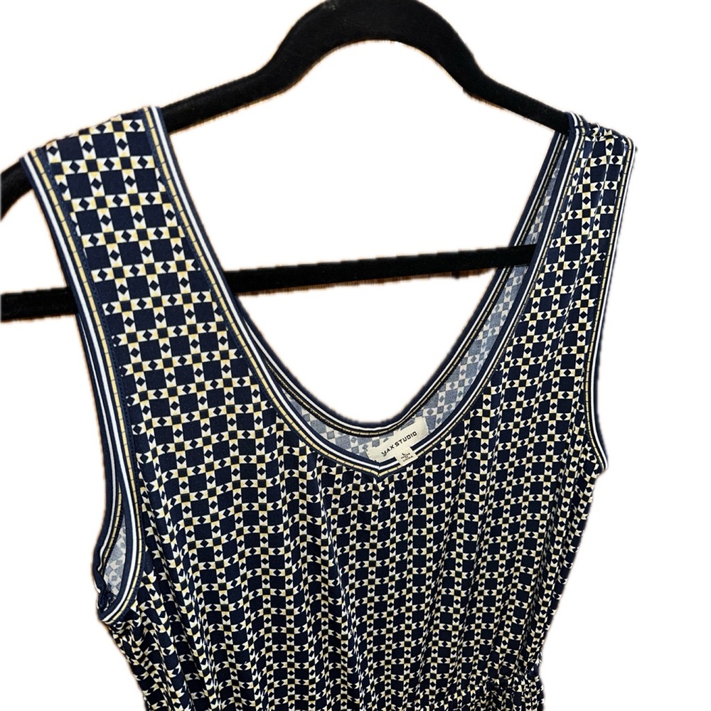 Max Studio Jumpsuit- Dark Blue Pattern - image 4